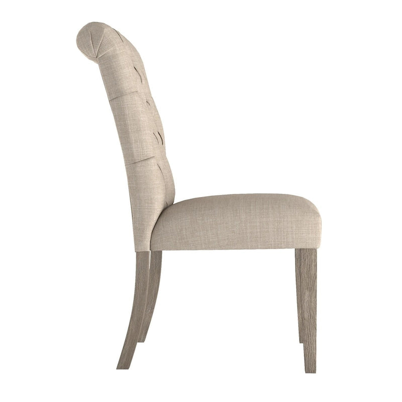 Chaises de salle à manger capitonnées en lin Benchwright avec pieds finition grise (lot de 2) par iNSPIRE Q Artisan
