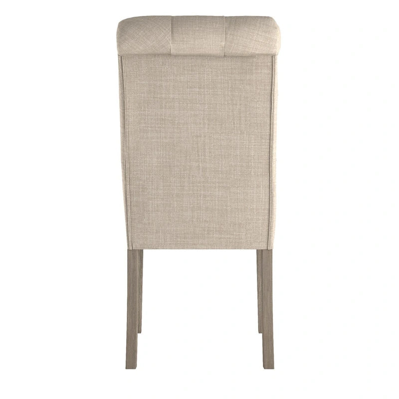 Chaises de salle à manger capitonnées en lin Benchwright avec pieds finition grise (lot de 2) par iNSPIRE Q Artisan
