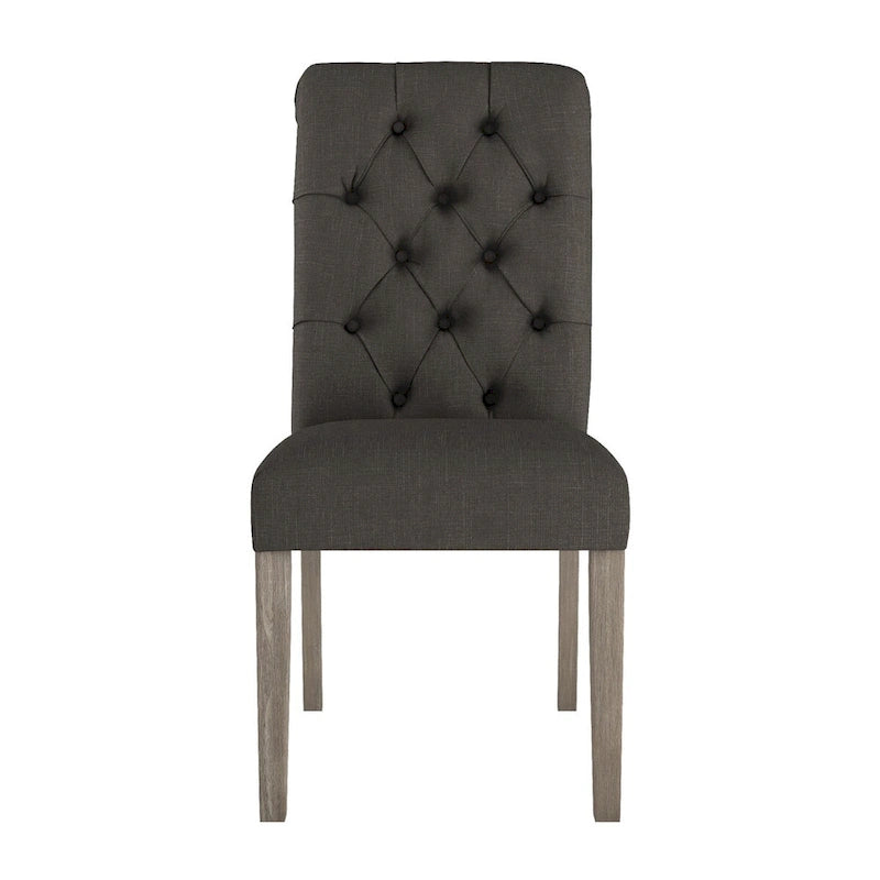 Chaises de salle à manger capitonnées en lin Benchwright avec pieds finition grise (lot de 2) par iNSPIRE Q Artisan