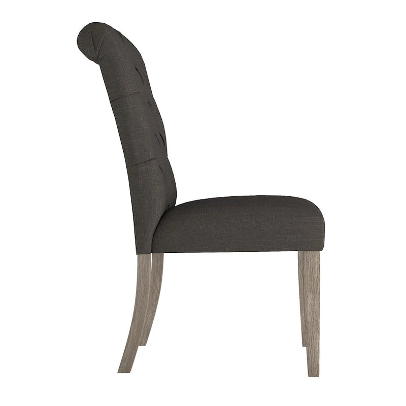 Chaises de salle à manger capitonnées en lin Benchwright avec pieds finition grise (lot de 2) par iNSPIRE Q Artisan
