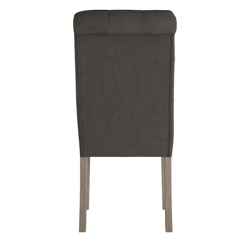 Chaises de salle à manger capitonnées en lin Benchwright avec pieds finition grise (lot de 2) par iNSPIRE Q Artisan