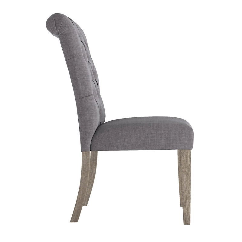 Chaises de salle à manger capitonnées en lin Benchwright avec pieds finition grise (lot de 2) par iNSPIRE Q Artisan
