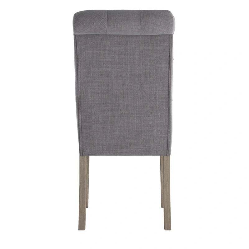 Chaises de salle à manger capitonnées en lin Benchwright avec pieds finition grise (lot de 2) par iNSPIRE Q Artisan