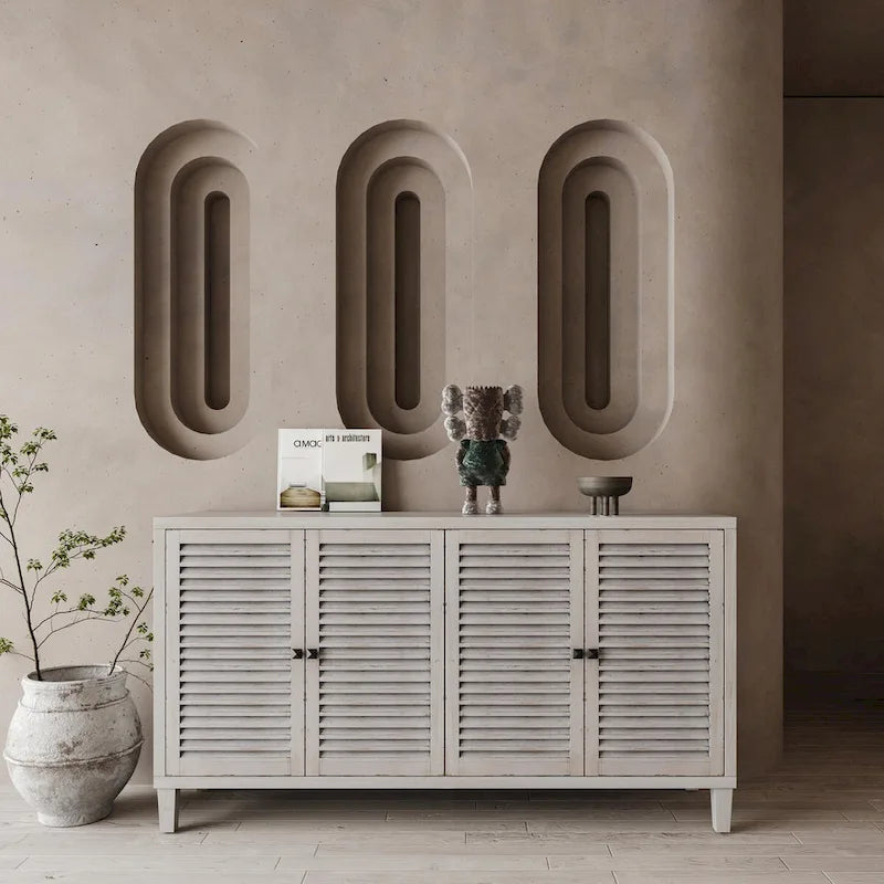 Buffet Bahut en bois avec 4 portes à volets