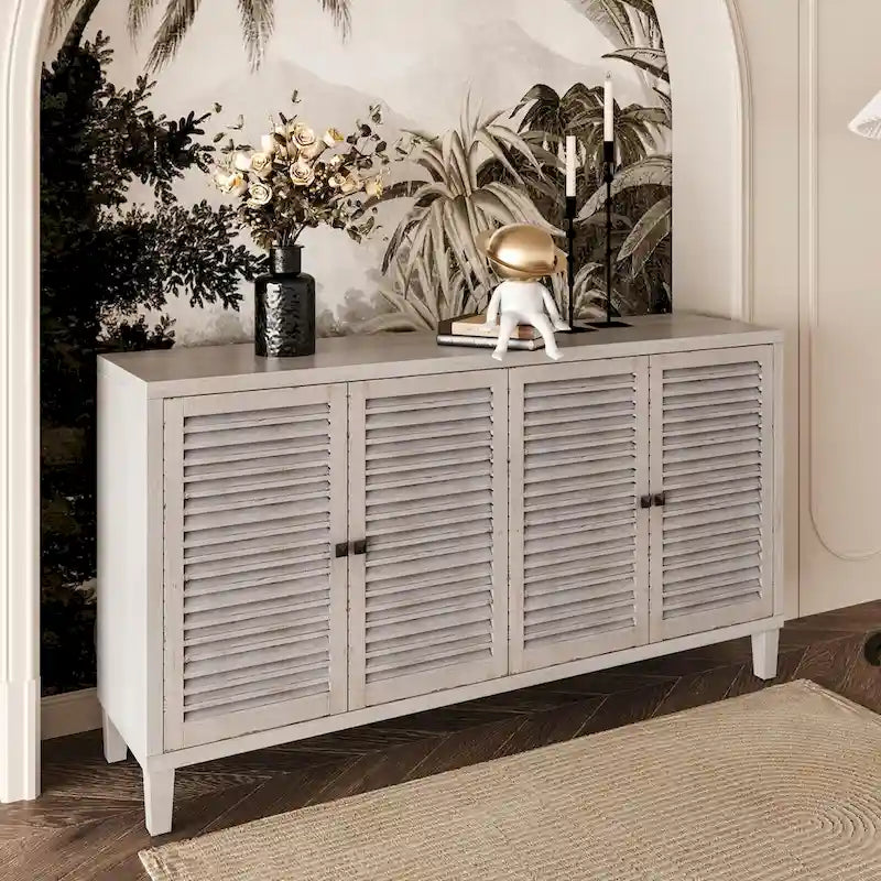 Buffet Bahut en bois avec 4 portes à volets