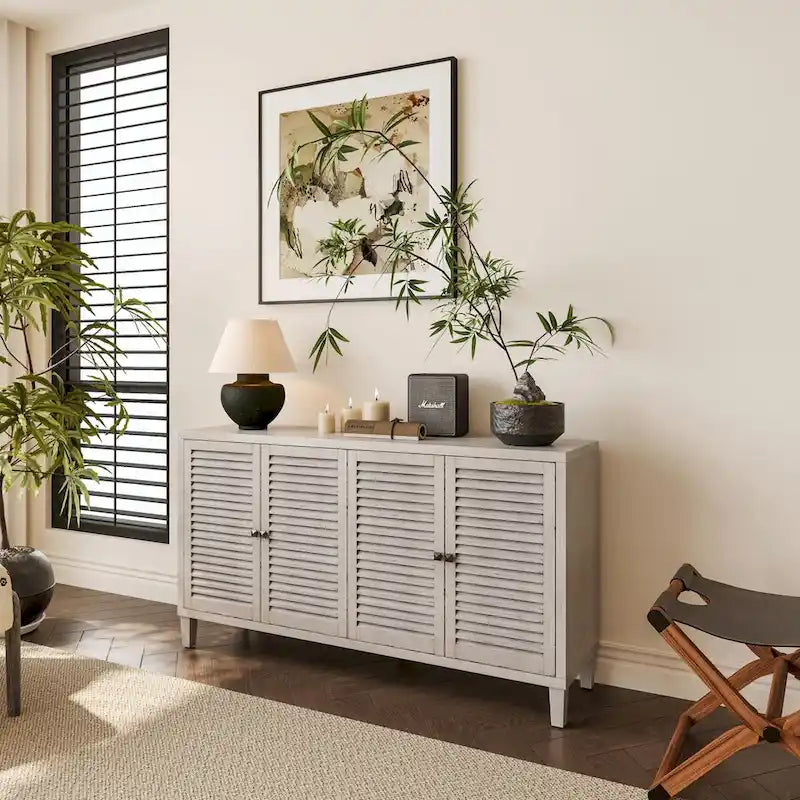 Buffet Bahut en bois avec 4 portes à volets