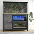 Meuble d'aquarium de 52 pouces de large pour aquariums de 55-75 gallons avec bande lumineuse RVB