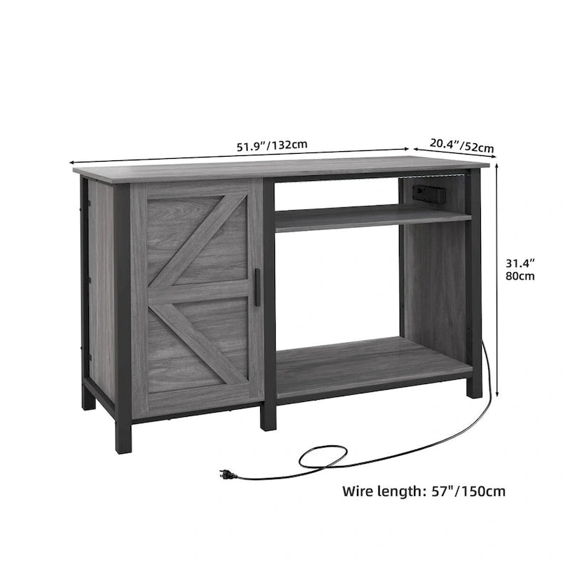 Meuble d'aquarium de 52 pouces de large pour aquariums de 55-75 gallons avec bande lumineuse RVB