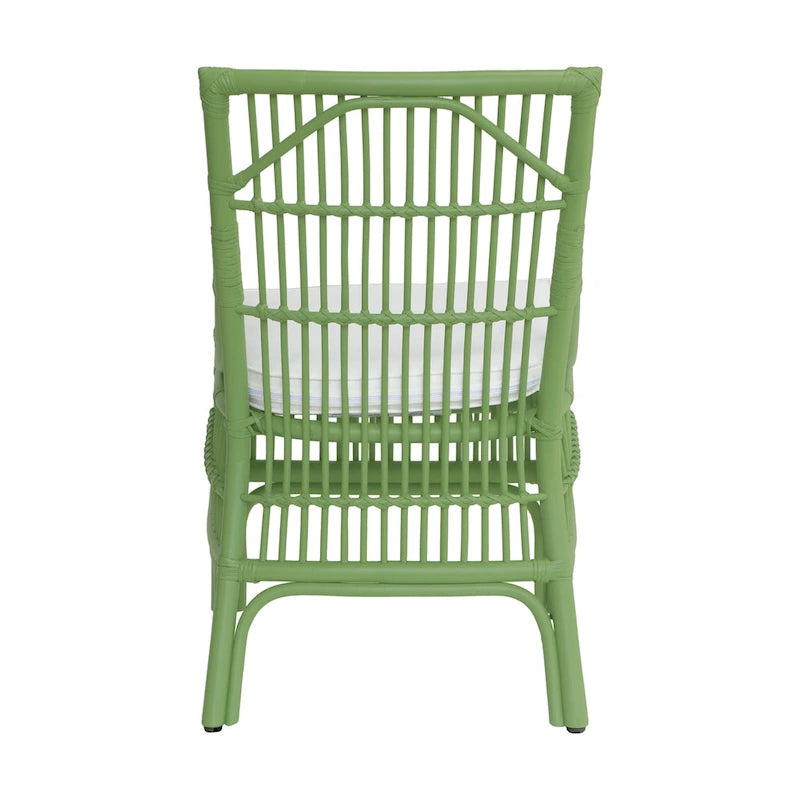 Chaises de salle à manger en rotin à lattes et coussins, lot de deux