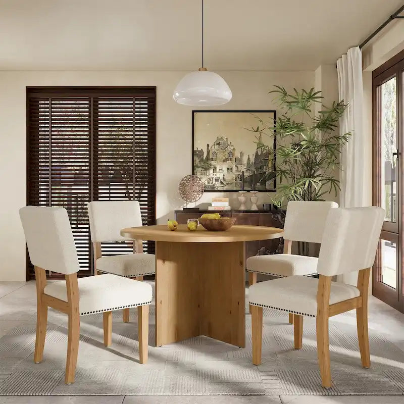 Ensemble table à manger ronde moderne 5 pièces