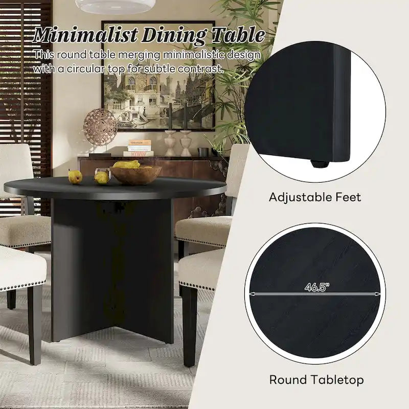 Ensemble table à manger ronde moderne 5 pièces