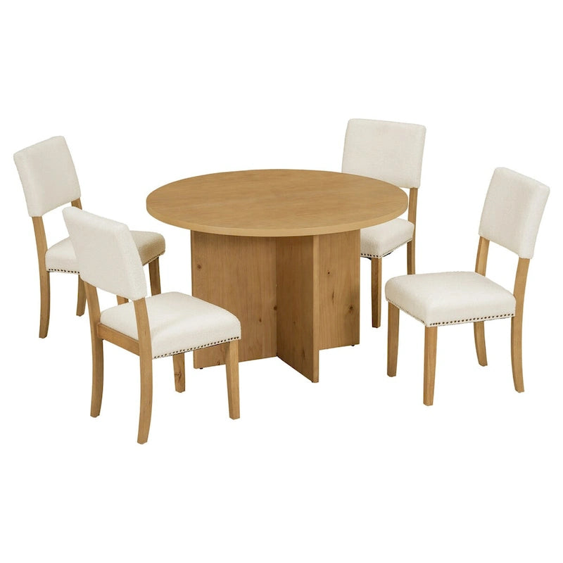 Ensemble table à manger ronde moderne 5 pièces