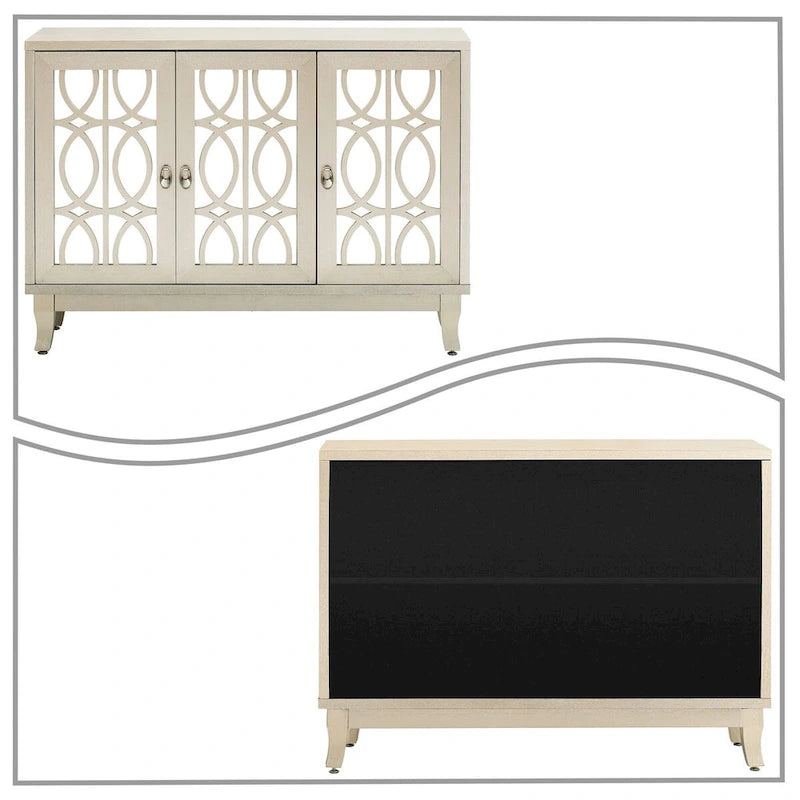 Bahut moderne et élégant en bois avec trois portes de placard miroir