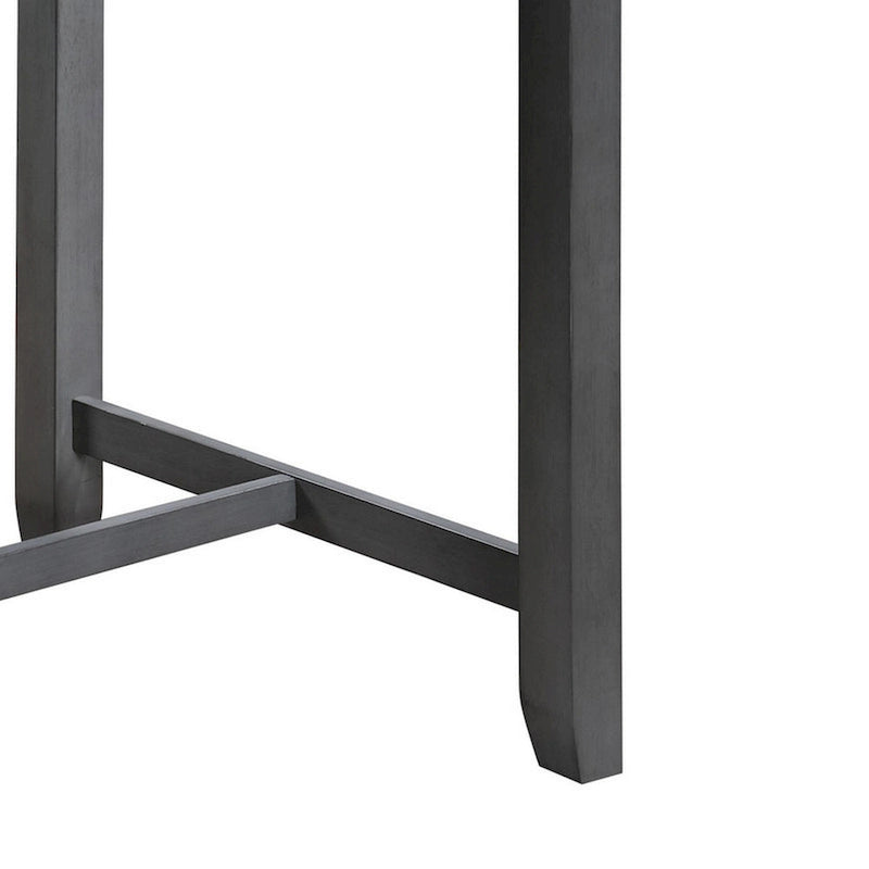 Table à manger compacte Ham à hauteur de comptoir (36 pouces) avec étagères et port USB, grise
