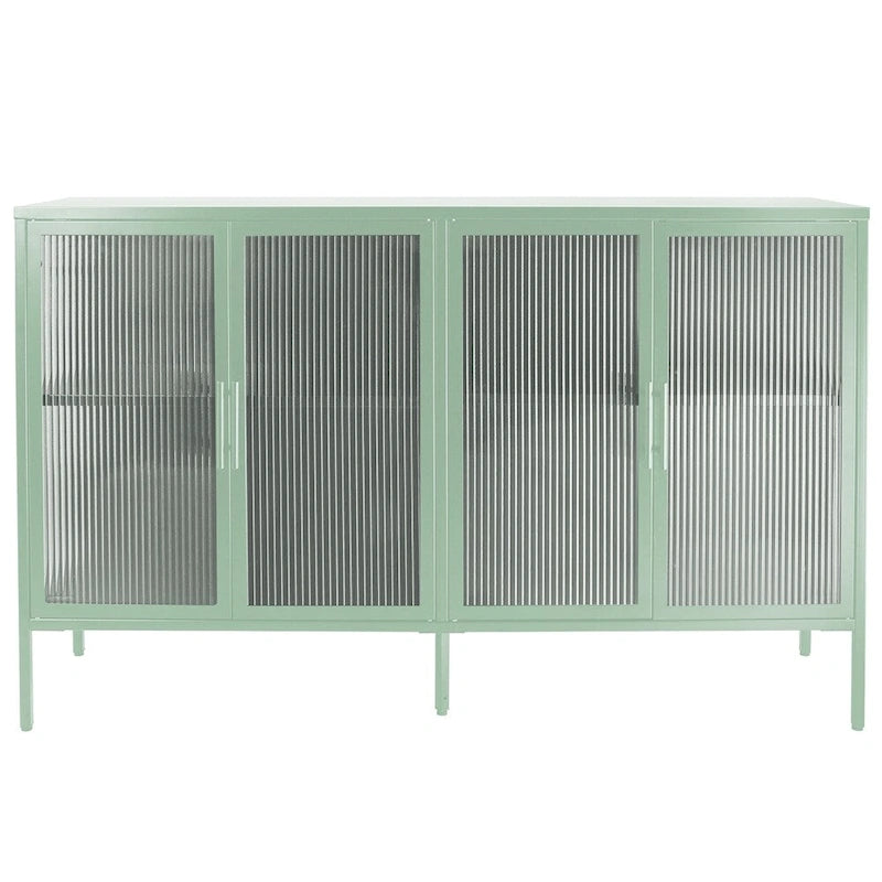 Meuble élégant à 4 portes en verre trempé, 4 portes en verre, étagère réglable