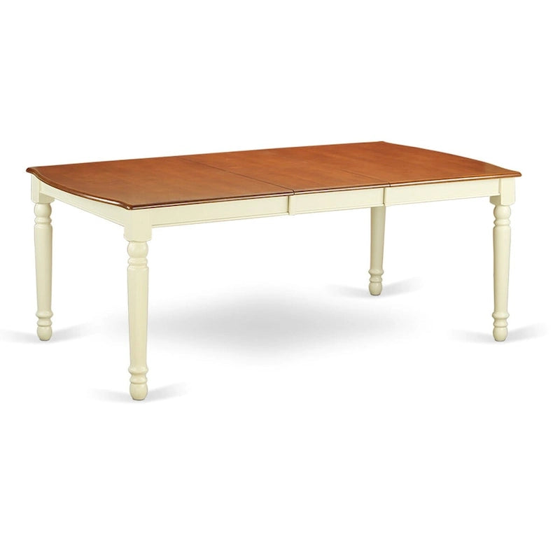 East West Furniture Ensemble de salle à manger 7 pièces – une table à manger avec rallonge papillon et 6 chaises de cuisine, 42x78 pouces, crème et cerise