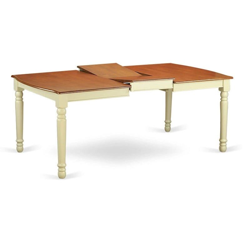 East West Furniture Ensemble de salle à manger 7 pièces – une table à manger avec rallonge papillon et 6 chaises de cuisine, 42x78 pouces, crème et cerise
