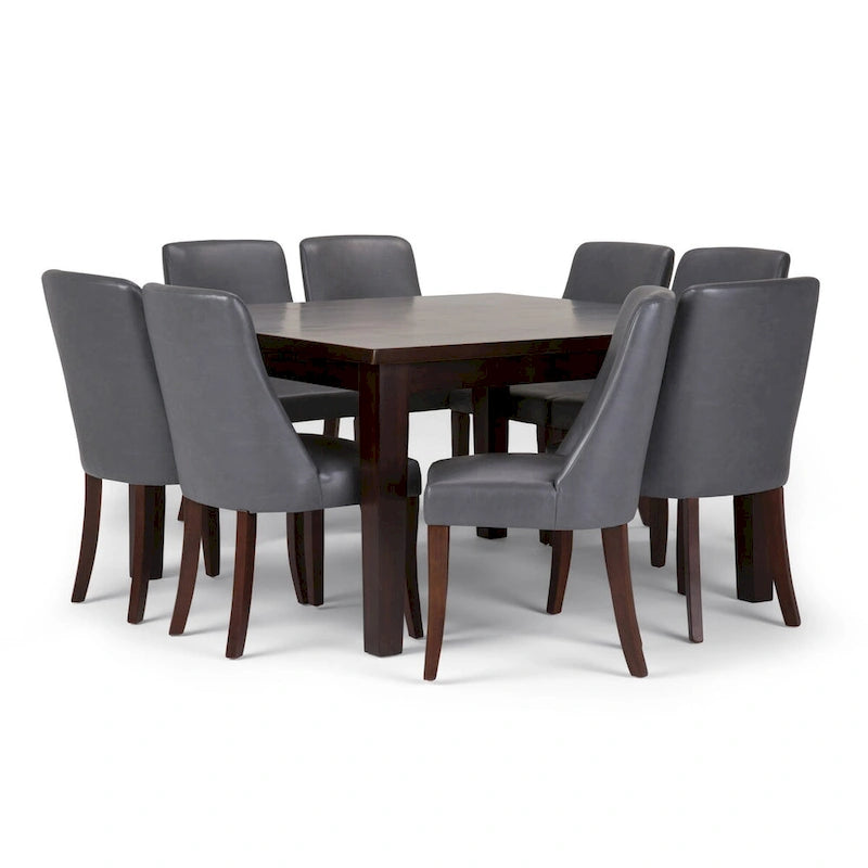 WYNDENHALL Haley Ensemble de salle à manger contemporain 9 pièces avec 8 chaises de salle à manger rembourrées et table de 54 pouces de large