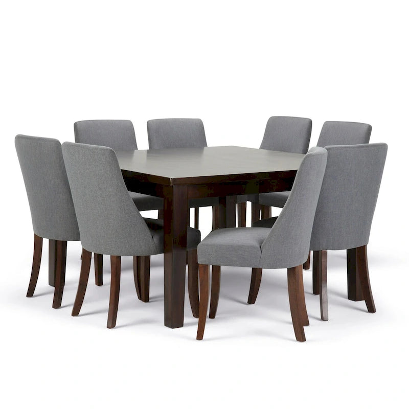 WYNDENHALL Haley Ensemble de salle à manger contemporain 9 pièces avec 8 chaises de salle à manger rembourrées et table de 54 pouces de large