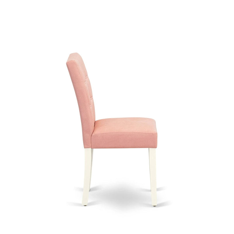 East West Furniture Ensemble de cuisine comprenant une table de cuisine ronde et des chaises, blanc lin (options de pièces)