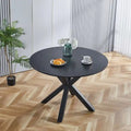 Grondin Table de salle à manger ronde de style Mid-Century Modern avec plateau en MDF et piètement colonne, 42,1 Table d'appoint Table de loisirs