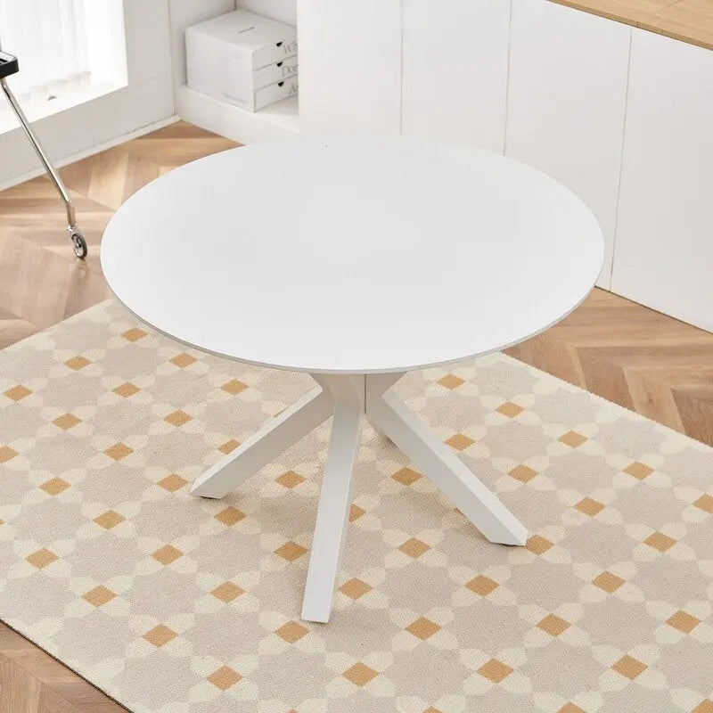 Grondin Table de salle à manger ronde de style Mid-Century Modern avec plateau en MDF et piètement colonne, 42,1 Table d'appoint Table de loisirs