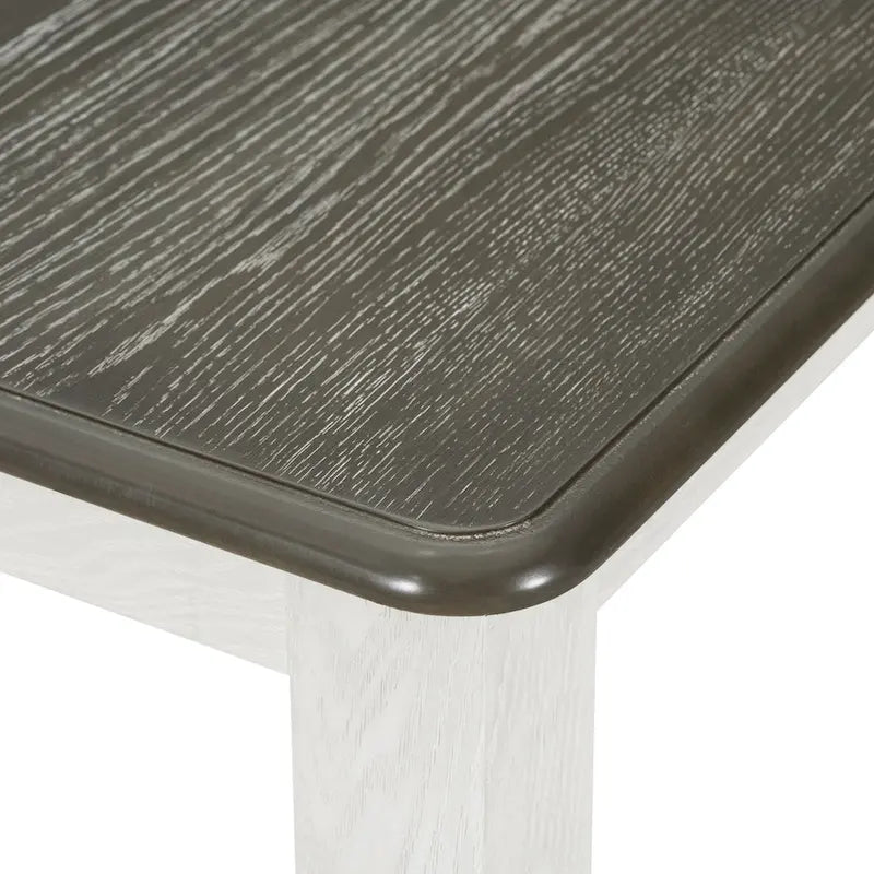 Ensemble de salle à manger 7 pièces de style rétro avec table extensible et 6 chaises rembourrées (brun antique+blanc)