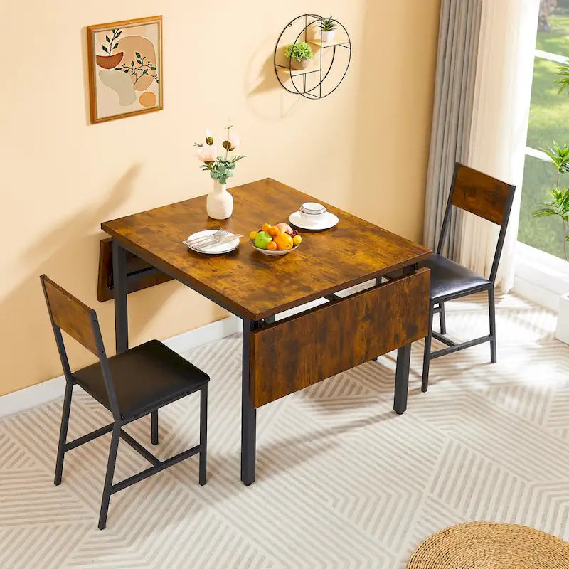 Table à manger pliante industrielle avec structure en acier