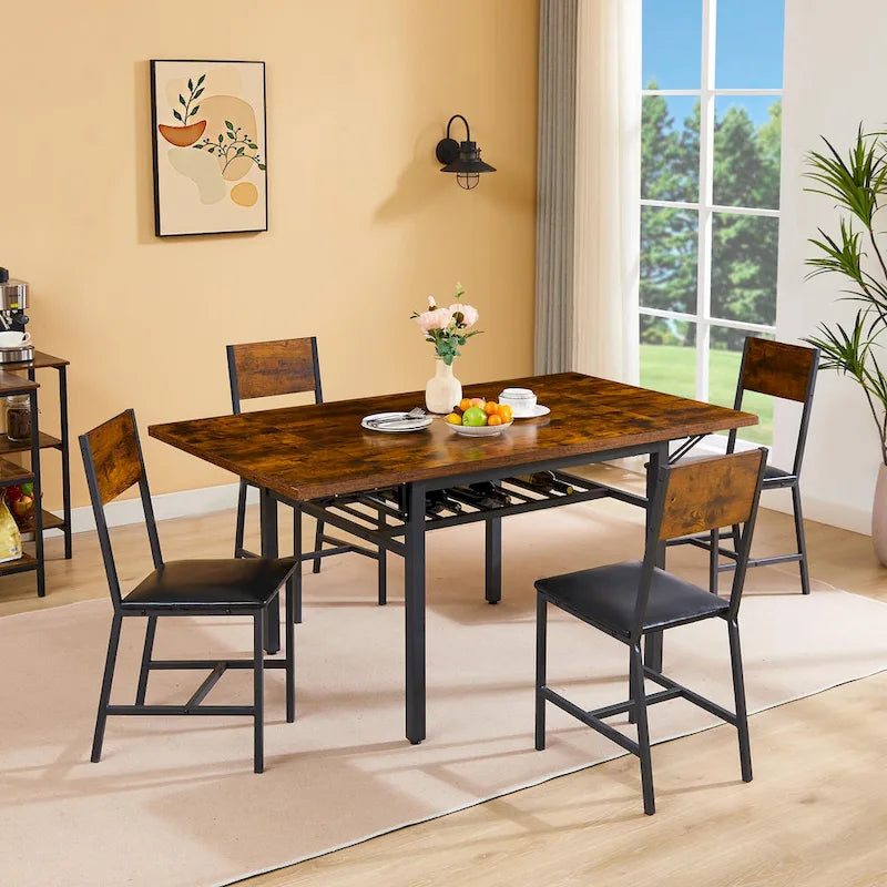 Table à manger pliante industrielle avec structure en acier