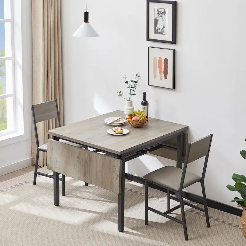 Table à manger pliante industrielle avec structure en acier