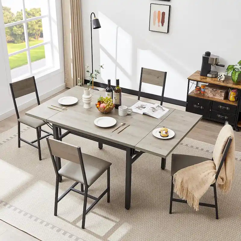 Table à manger pliante industrielle avec structure en acier