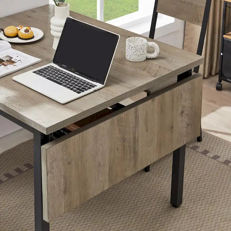 Table à manger pliante industrielle avec structure en acier