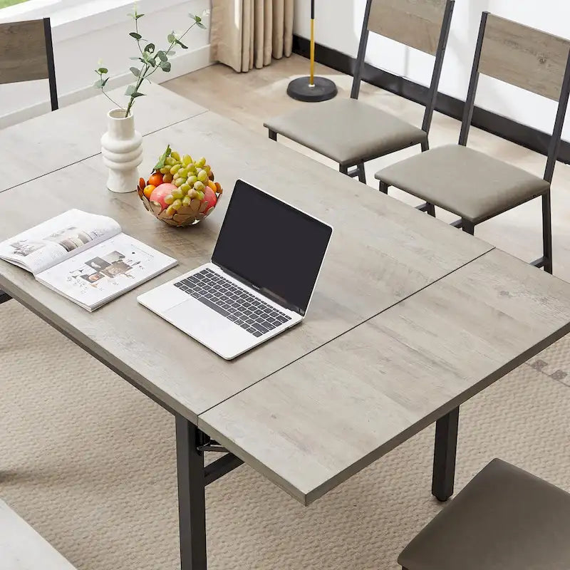 Table à manger pliante industrielle avec structure en acier