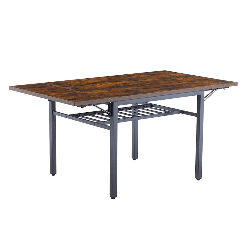 Table à manger pliante industrielle avec structure en acier