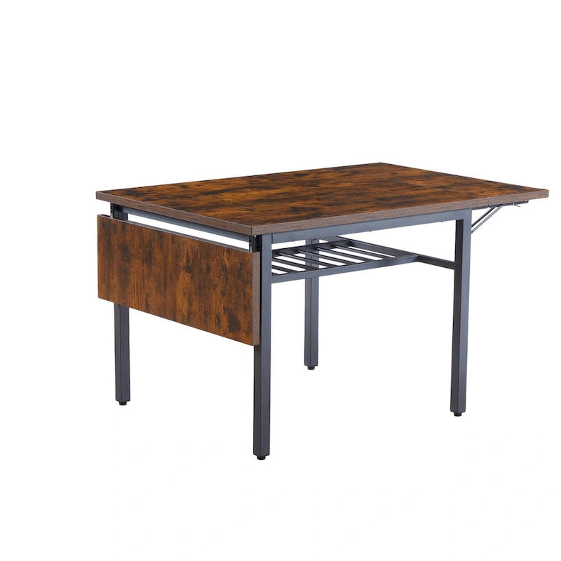 Table à manger pliante industrielle avec structure en acier