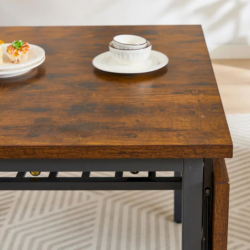 Table à manger pliante industrielle avec structure en acier
