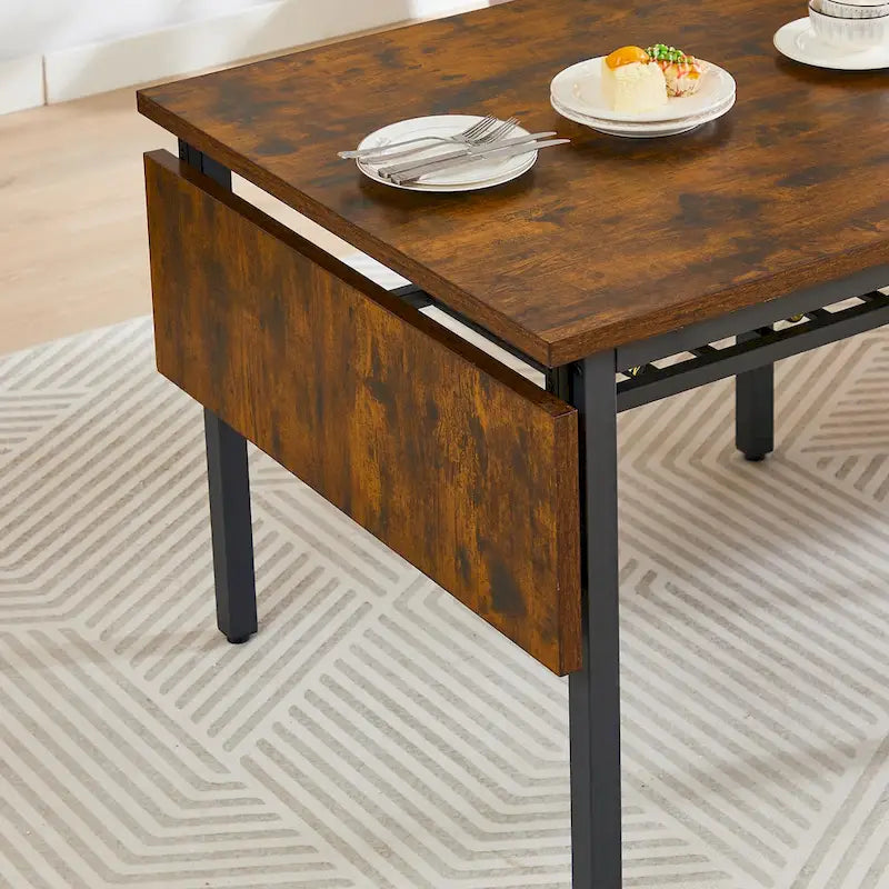 Table à manger pliante industrielle avec structure en acier