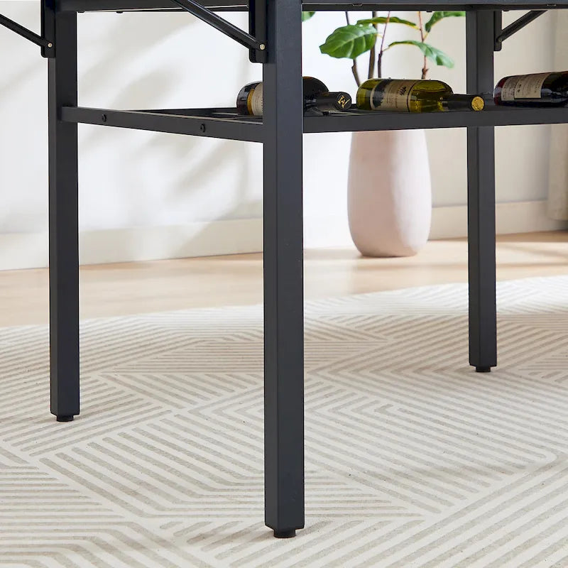 Table à manger pliante industrielle avec structure en acier