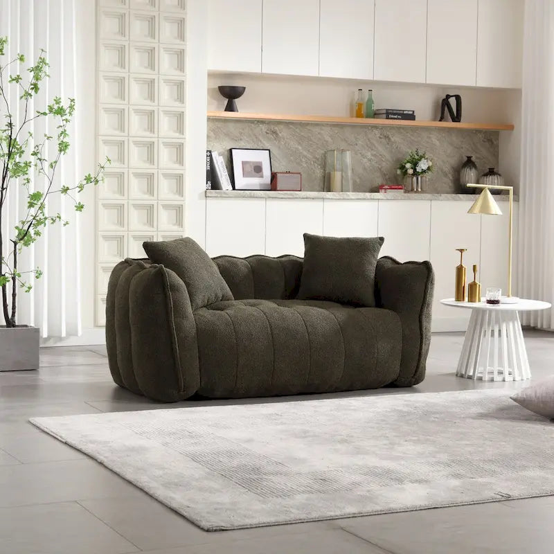 Fauteuil poire Roomfitters avec rembourrage en mousse haute résilience – Canapé inclinable carré confortable pour le jeu, la télévision