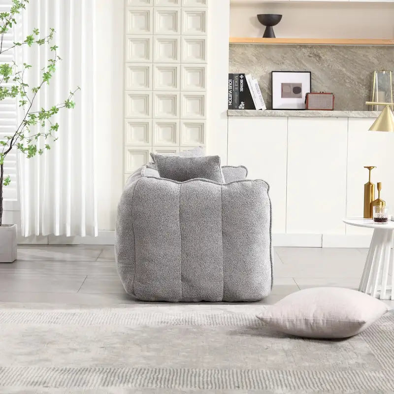 Fauteuil poire Roomfitters avec rembourrage en mousse haute résilience – Canapé inclinable carré confortable pour le jeu, la télévision