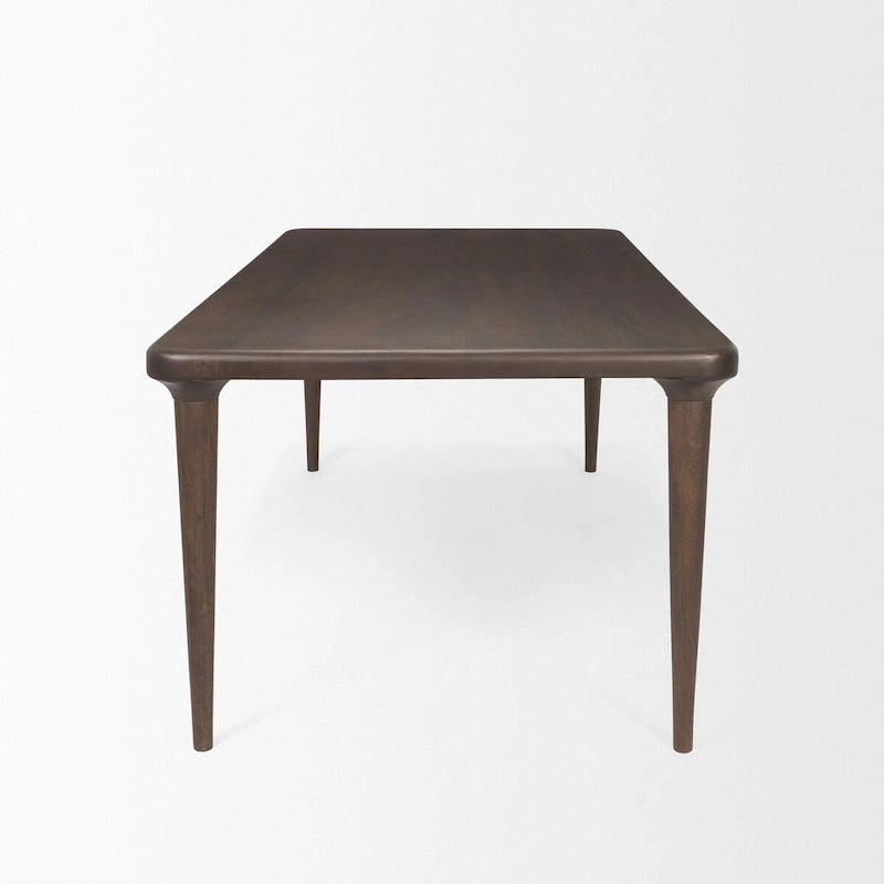 Table rectangulaire en bois massif Suvan, brun foncé moyen