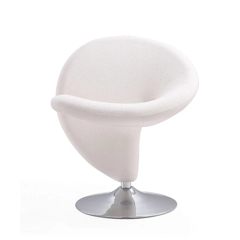 Fauteuil pivotant en mélange de laine et chrome Curl de Manhattan Comfort (lot de 2)