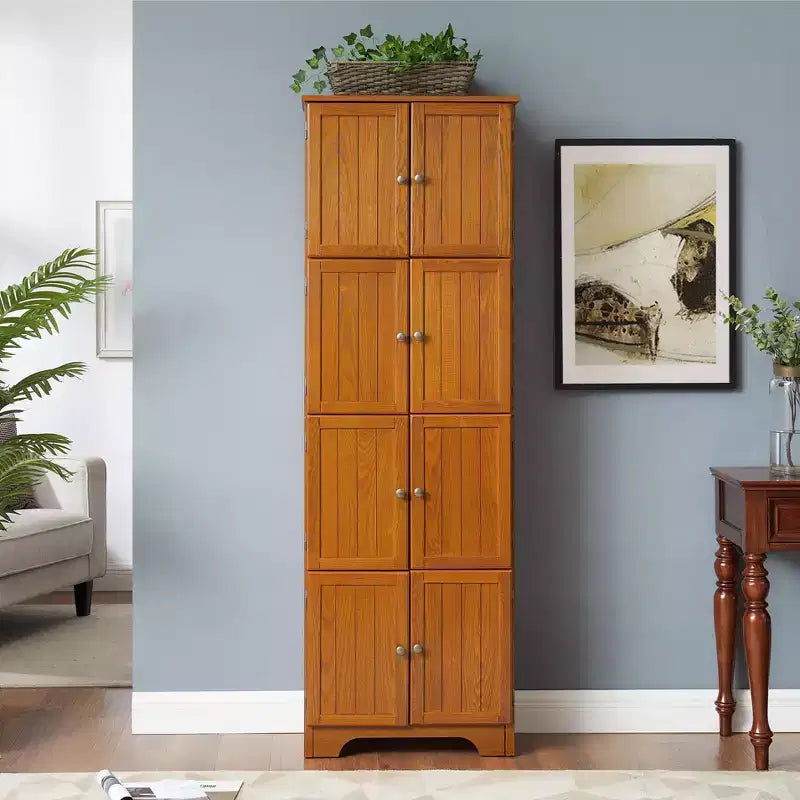 Armoire de rangement haute de 183 cm avec 8 portes et 4 étagères pour salon, cuisine ou bureau