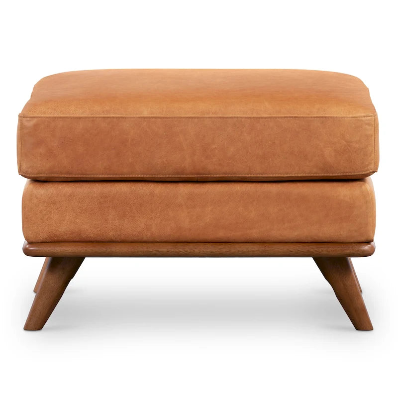 Pouf Nolita de Poly & Bark - Cuir véritable pleine fleur italien
