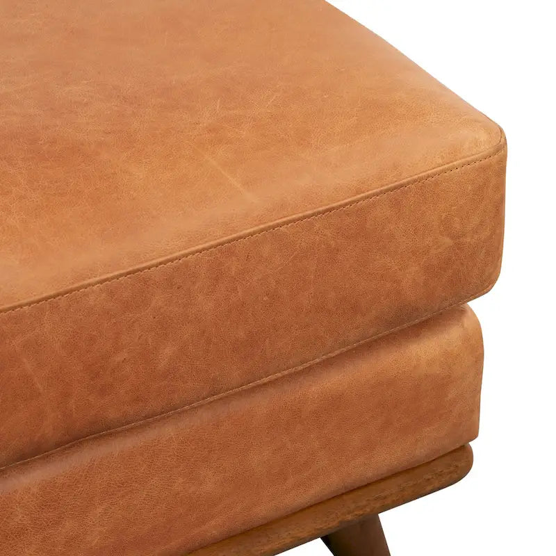 Pouf Nolita de Poly & Bark - Cuir véritable pleine fleur italien