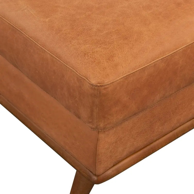 Pouf Nolita de Poly & Bark - Cuir véritable pleine fleur italien