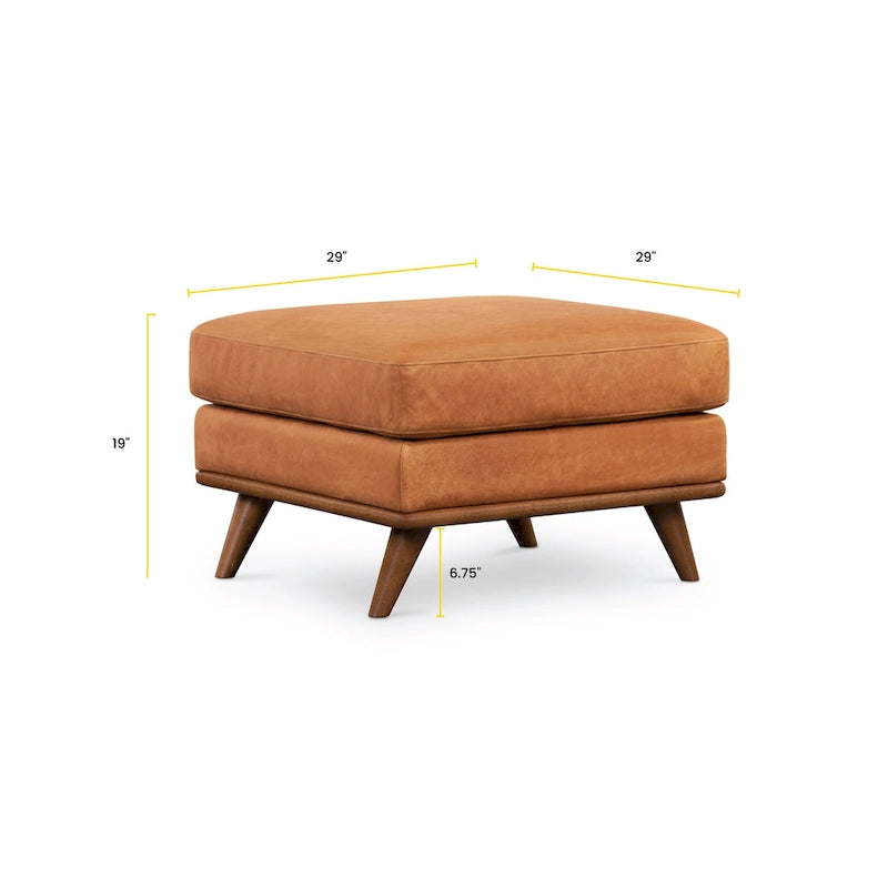 Pouf Nolita de Poly & Bark - Cuir véritable pleine fleur italien