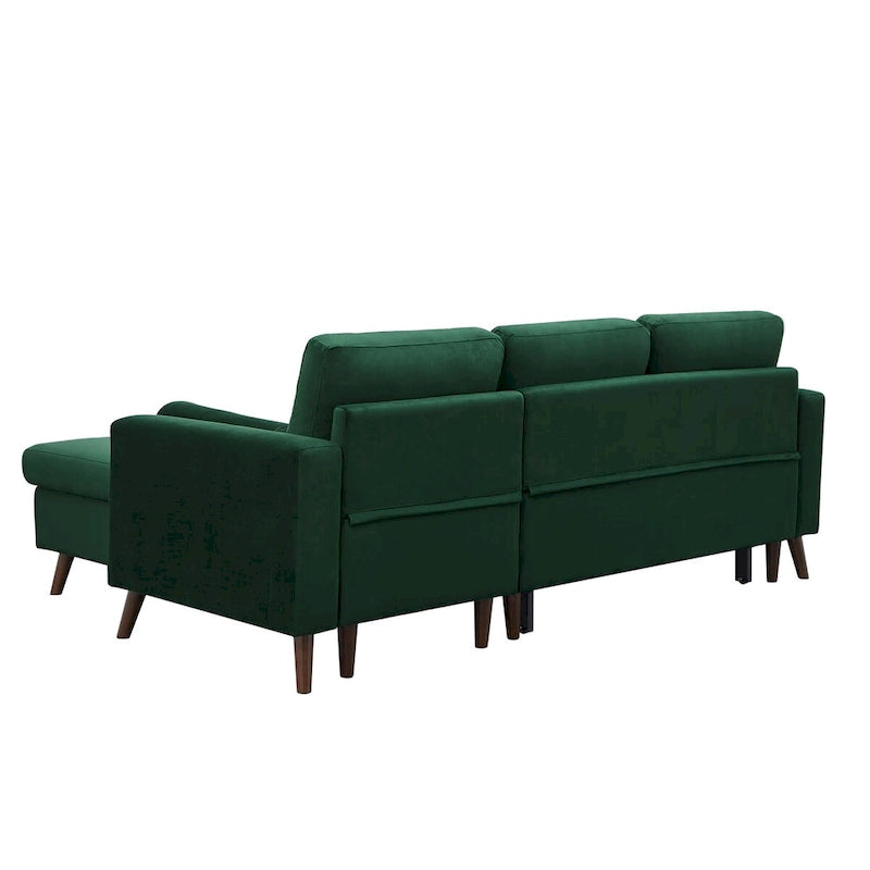 Canapé d'angle convertible avec coffre et méridienne réversible droite/gauche