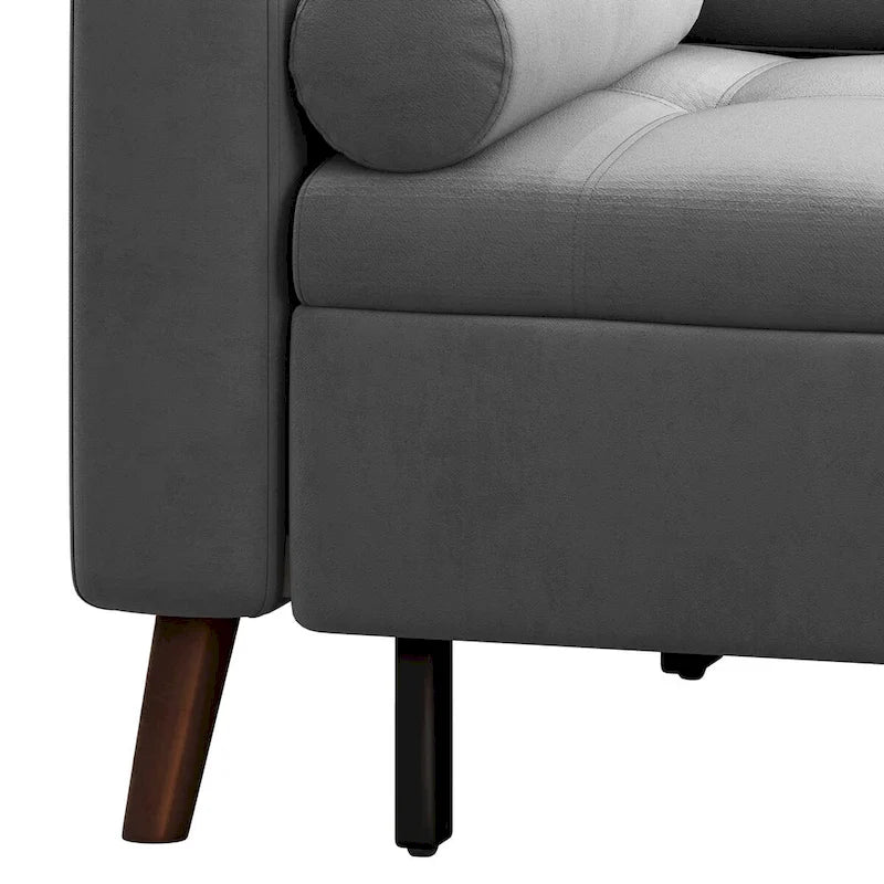 Canapé d'angle convertible avec coffre et méridienne réversible droite/gauche