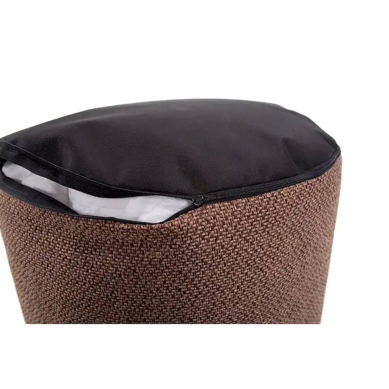 Pouf repose-pieds rond Allan Andrews Panama Chocolat